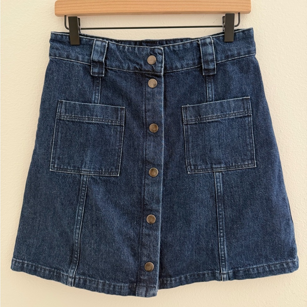 & Other Stories Paris Atelier 100% Cotton Denim Skirt, Dark Wash - Size 8